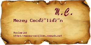 Mezey Cecílián névjegykártya